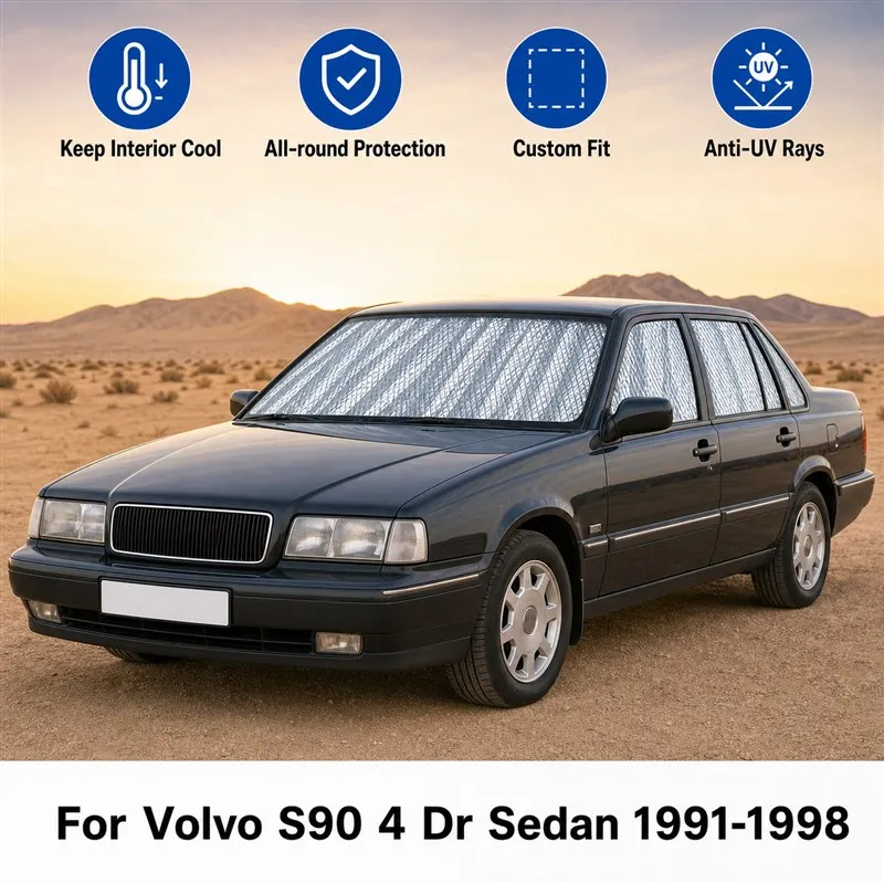 For Volvo S90 4 Dr Sedan 1991-1998 Full Set Car Window Sunshades UV Block Privacy Heat Insulated Foldable Car Curtain