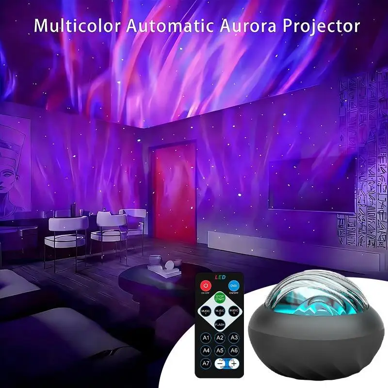 Versatile RGB Northern Light Projector with USB Power and Remote for Calm Bedroom Nights