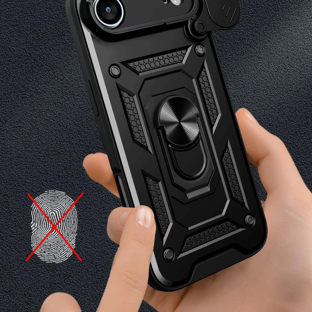 Armor Shockproof Phone Case For iPhone Air 18 17 16 15 14 13 12 Pro Max Plus 17e 16e For Magnetic Car Mount Holder Ring Cover view 5