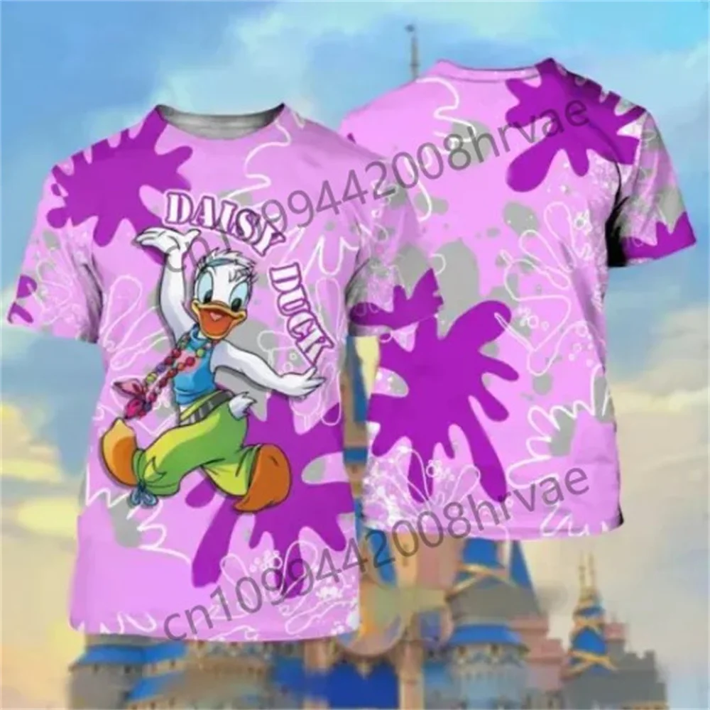 

Daisy Duck 3D T-shirt with cute cross cartoon pattern Disney 3DT shirt for men and women casual short-sleeved cartoon top