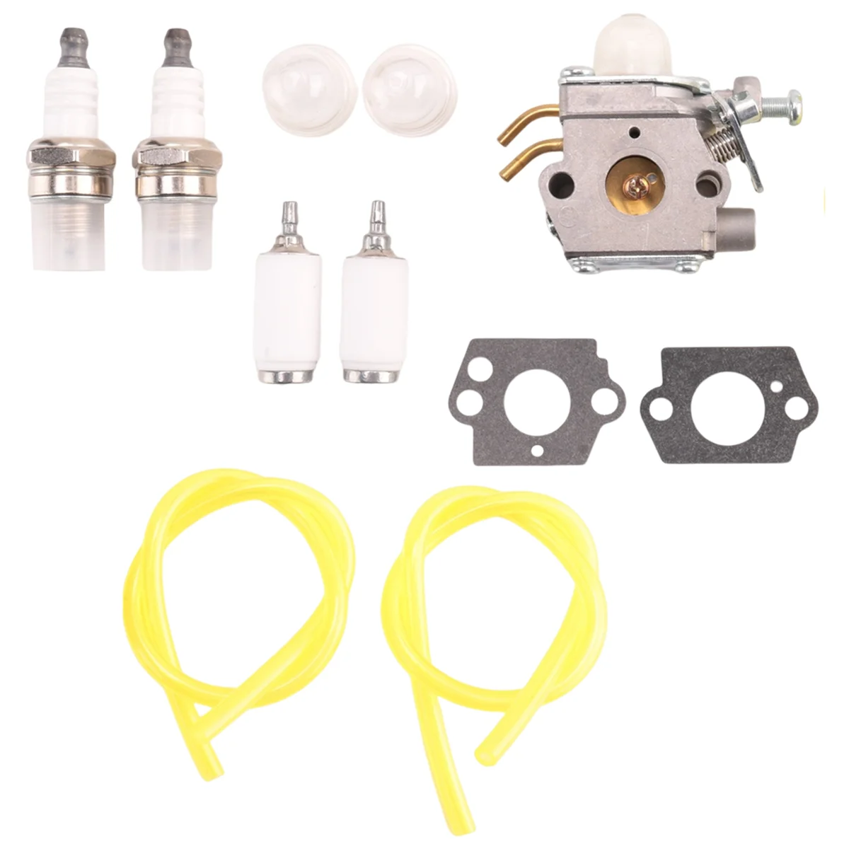 C1UH142 Carburetor with Fuel Line Tune Up Kit for Homelite UT-085801 UT-21947 Craftsman 26CC Edger String Trimmer Blower