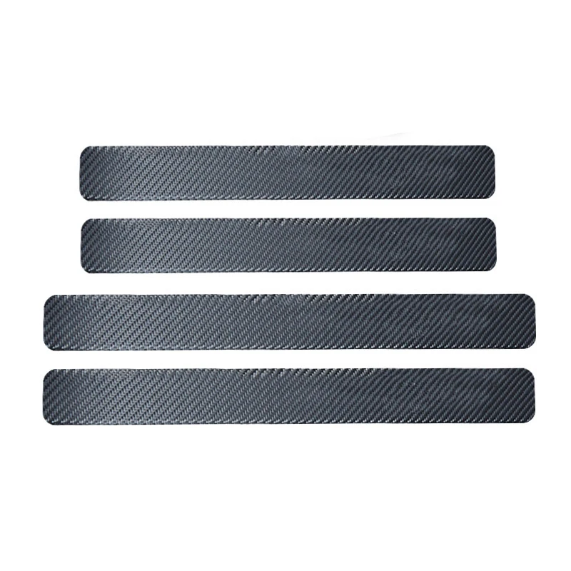 4PCS 60x6.8cm Car Door Sill Anti kick Stickers Scuff Anti Scratch Carbon Fiber Auto Door Sticker Car Accessories Small scraper