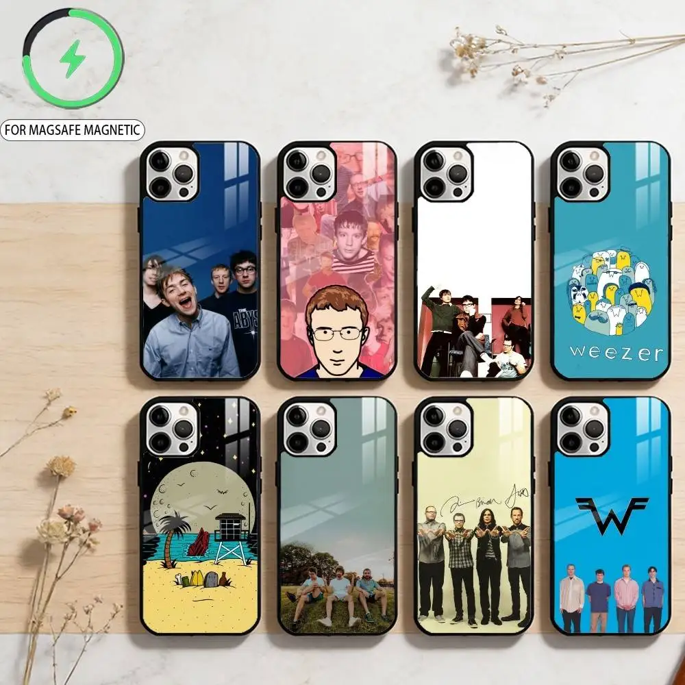 

W-Weezer-we Cool Band Phone Case For iPhone17,16,15,14,13,12,11 Plus,For Magnetic Wireless Charge Cover
