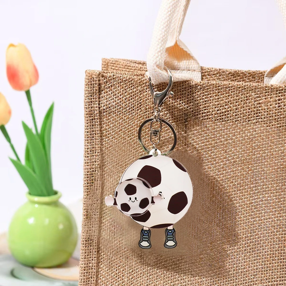 6 個ランダムカラフルなミニフィジェットフィンガースピナー回転キーホルダースポーツスタイル指先スピナーストレスリリーフ感覚おもちゃ