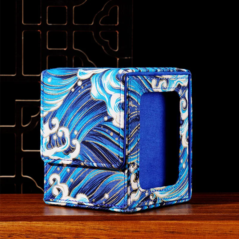 

100+ Trading Card Deck Box for TCG With Display Window Embroidery Craftsmanship Magnetic Closure Board Games Card Cases Gifts