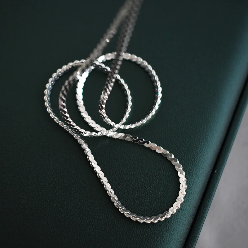 New 925 Sterling Silver Exquisite Choker Necklace 16/18/20/22/24 Inche String Chain For Women Men High Quality Fine Jewelry Gift