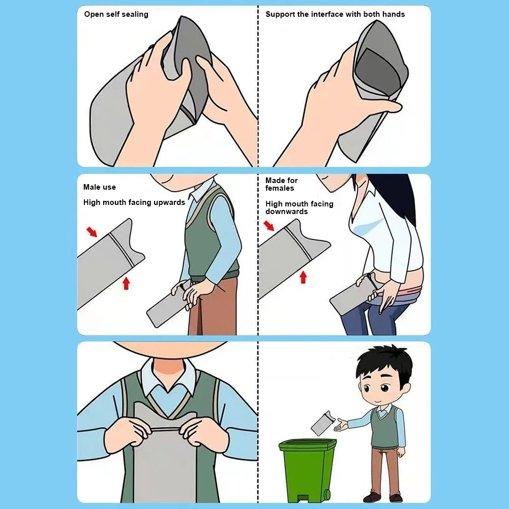 4-20Pcs Outdoor Travel Car Urine Bags Urinal for Male Women's 750ml Disposable Urinal Bag Mini Portable WC Vehicle Supplies