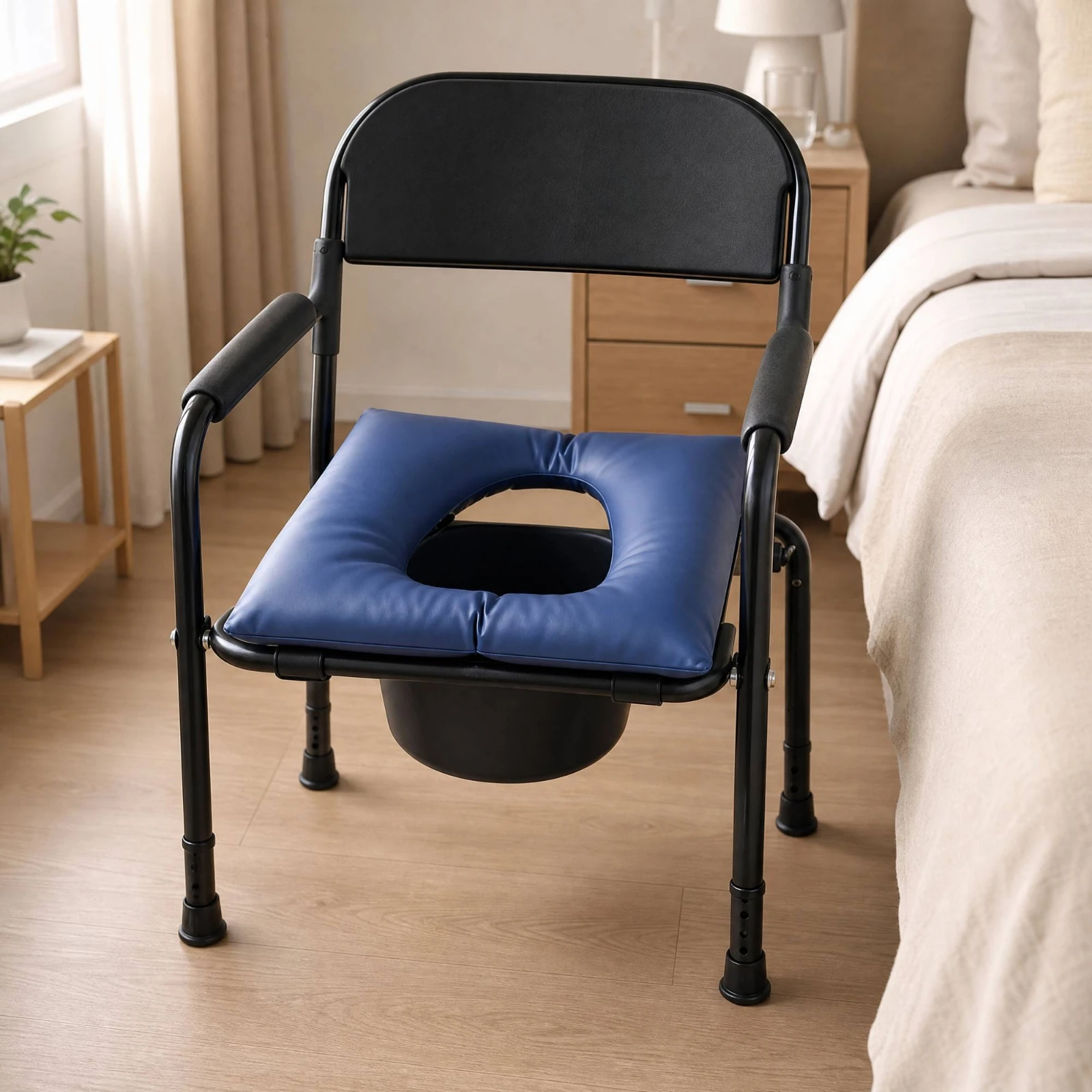 Leather Toilet Seat Cushion with PP-Cotton Filling Thick Square Toilet Seat Cushion Supportive Pressure-Relieving