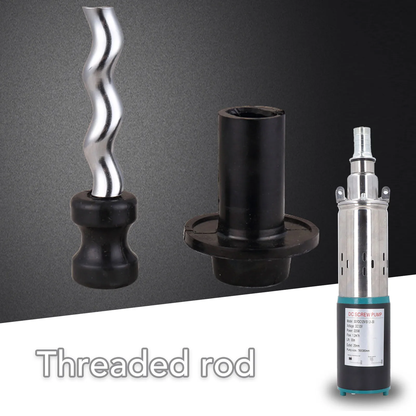 Direct Current Screw Pump NPT 3/4in Outlet High Strength Direct Current  Well Pump with Elastic Stator for Water Reservoir