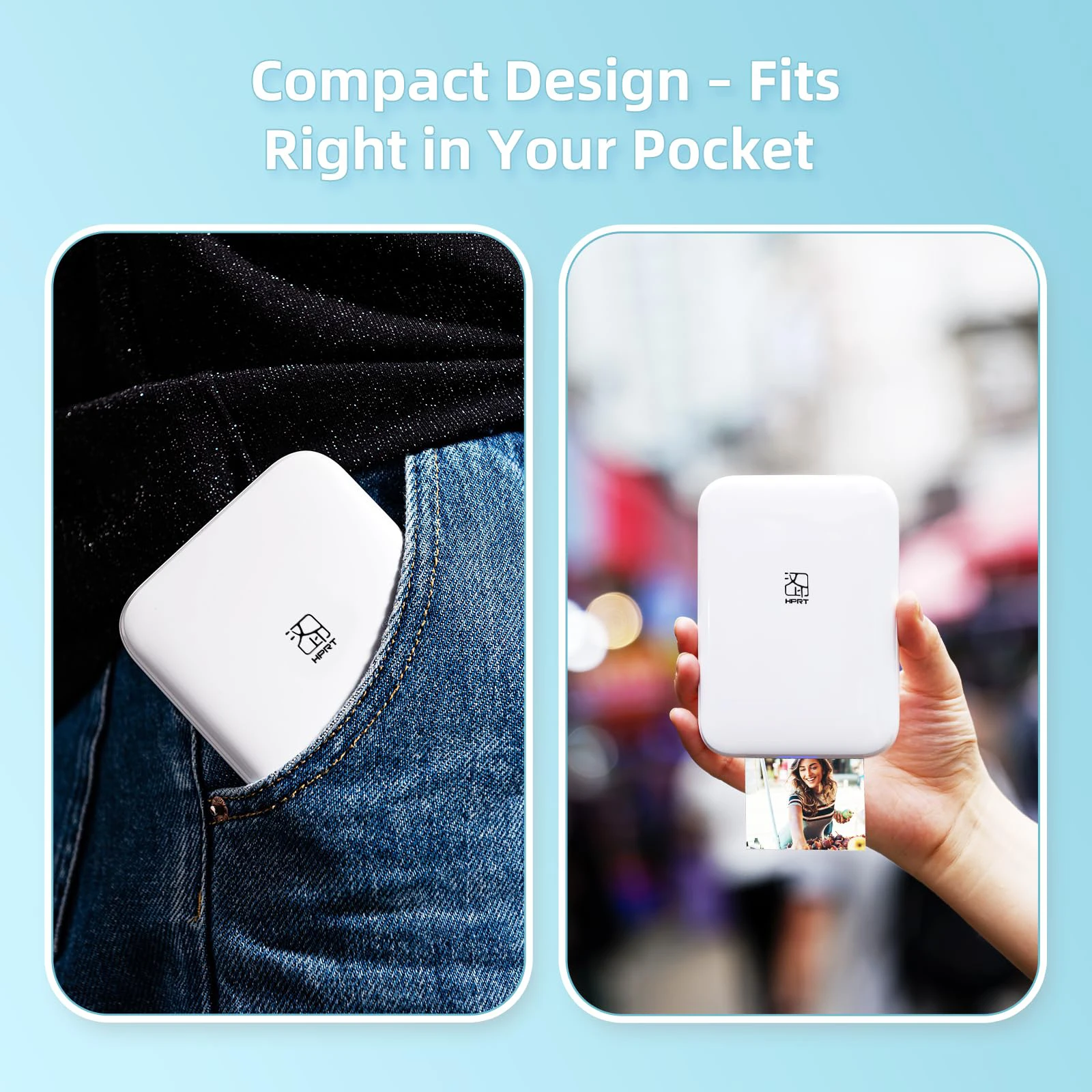 HPRT Mini Thermal Printer Color Photo Printer Bluetooth Smart Mobile Handheld Pocket Printing Machine For Gifts/Photos MT53 NEW