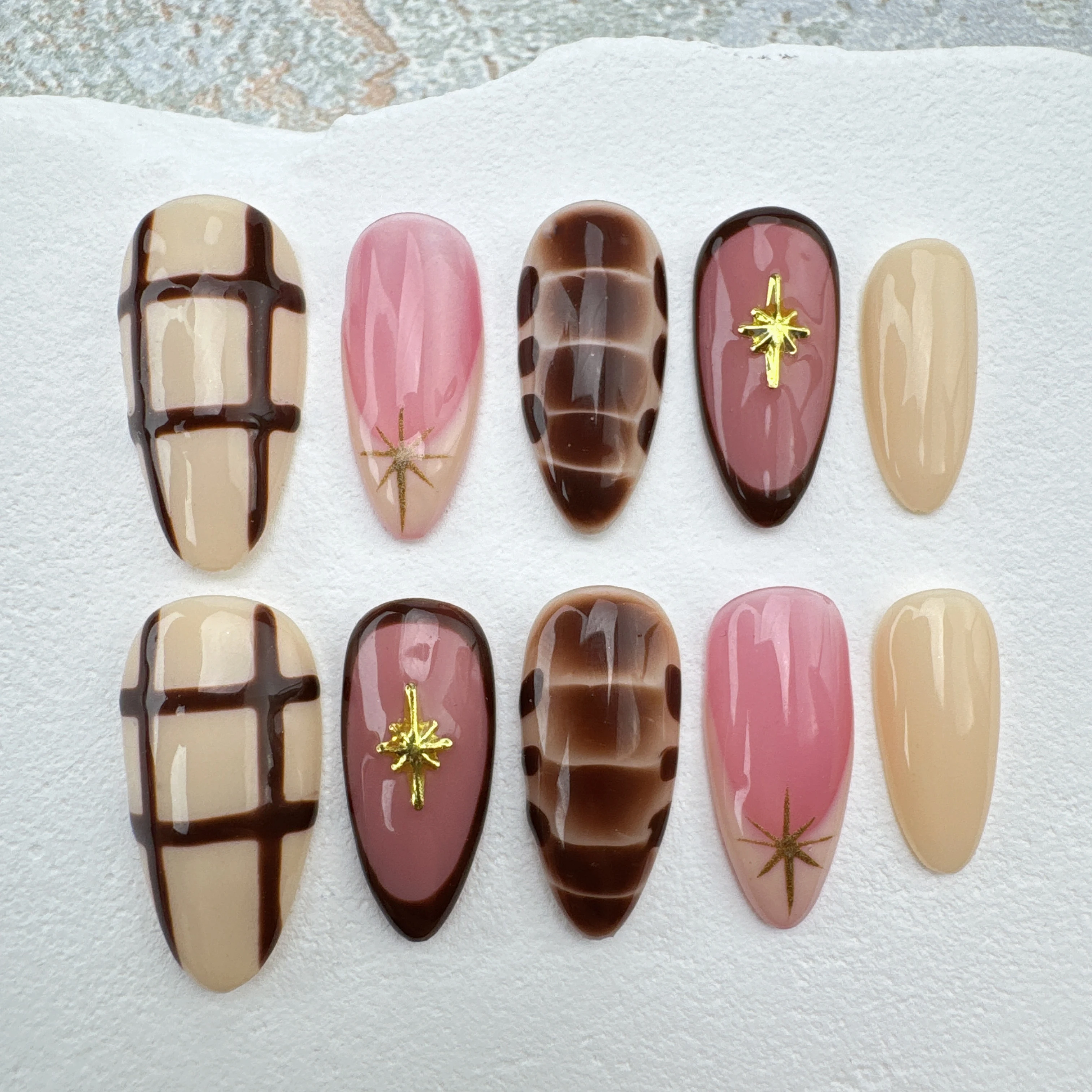 

handmade nails/custom press on nails/party press on nails/Flakes for nails/wedding nails gift/Long nails/Almond nails/y2k style