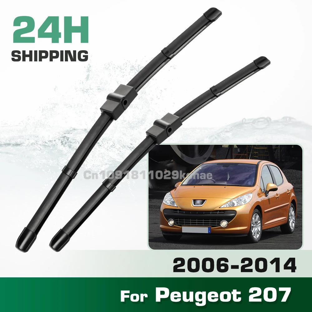 

For Peugeot 207 207CC 207SW CC SW 2006-2014 2007 2008 LHD&RHD Front Wiper Blades Windshield Windscreen Window Brush 26"+17"