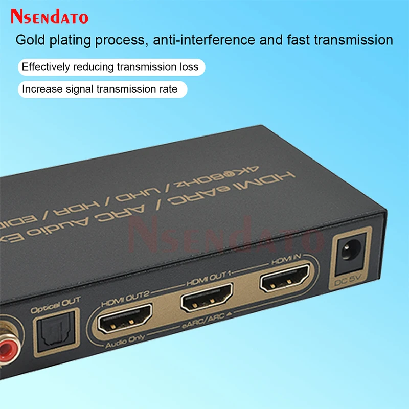 HDMI HDR Switch Extractor Audio HDMI 4K 60Hz eARC ARC HDMI 2.0 eARC ARC Switcher Extractor For Dolby atmos DTS AC3 LPCM EDID TV