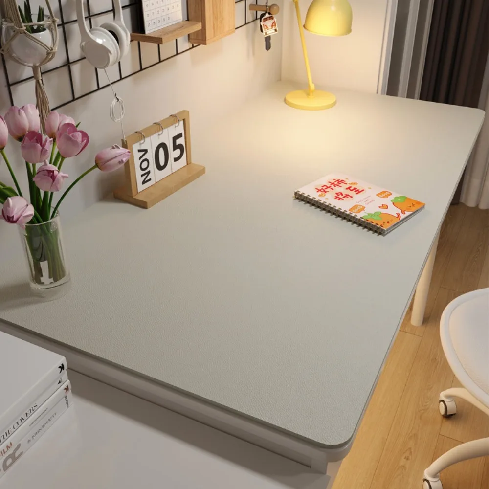 Waterproof PU Leather Table Cover Oilproof Eye-Protective Oilproof Table Cloths Pure Color Anti-slip Computer Desk Mat