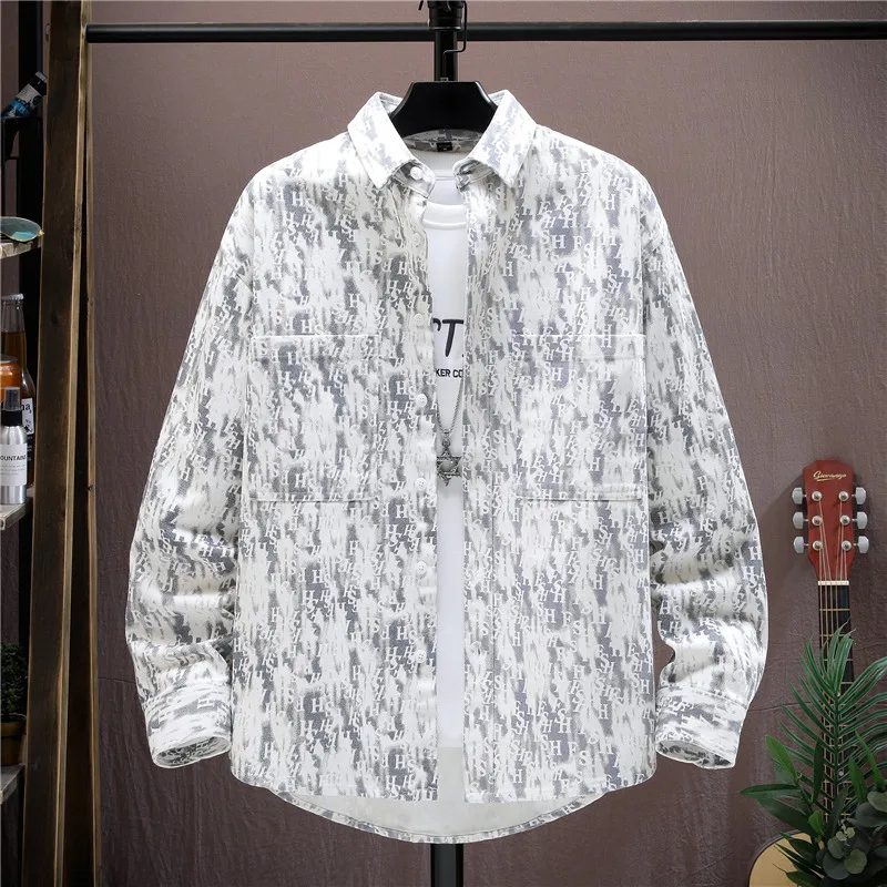 2024 spring new style Men's Classic Fashion Shirt autumn Men's Casual Plush long sleeve High Quality  Casual Youth Shirt