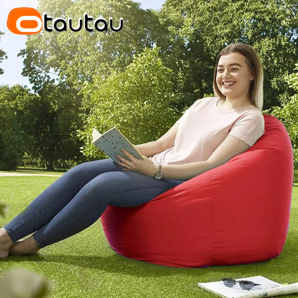 OTAUTAU Outdoor Waterproof Bean Bag Cover No Filler Garden Beach Swimming Pool Floating Beanbag Pouf Chair Oxford Kids Adults