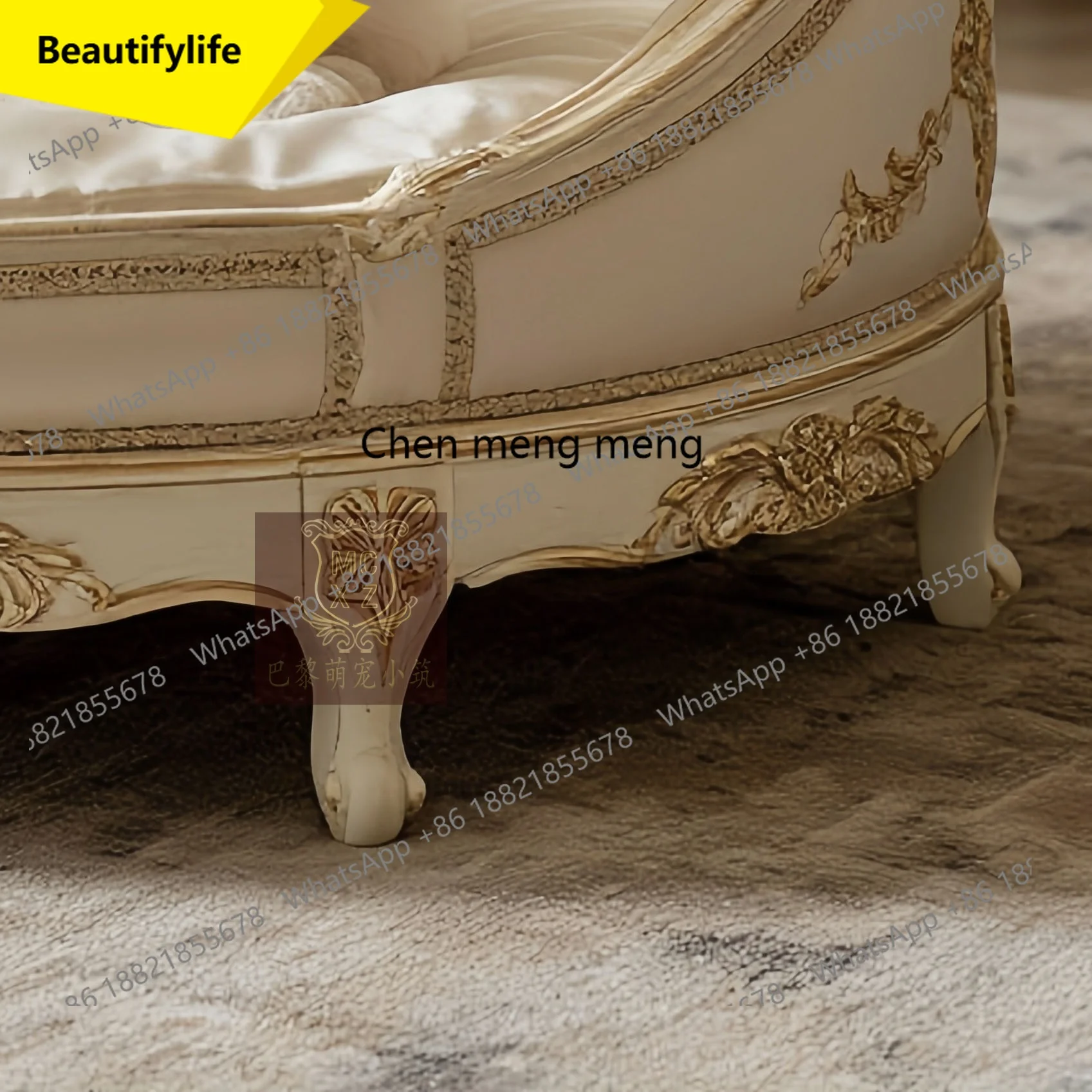 

X188 Cat Nest European Solid Wood Cat Bed Kennel Indoor Pet Small Dog Cat House Luxury Kennel Villa