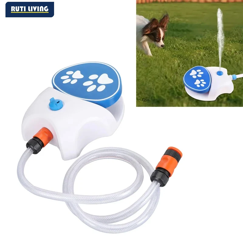 RUTI Outdoor Dog Water Fountain Dog Foot Step Water Feeder 2 Water Dispensing Modes Convenient Paw Activated Sensitive for Lawn