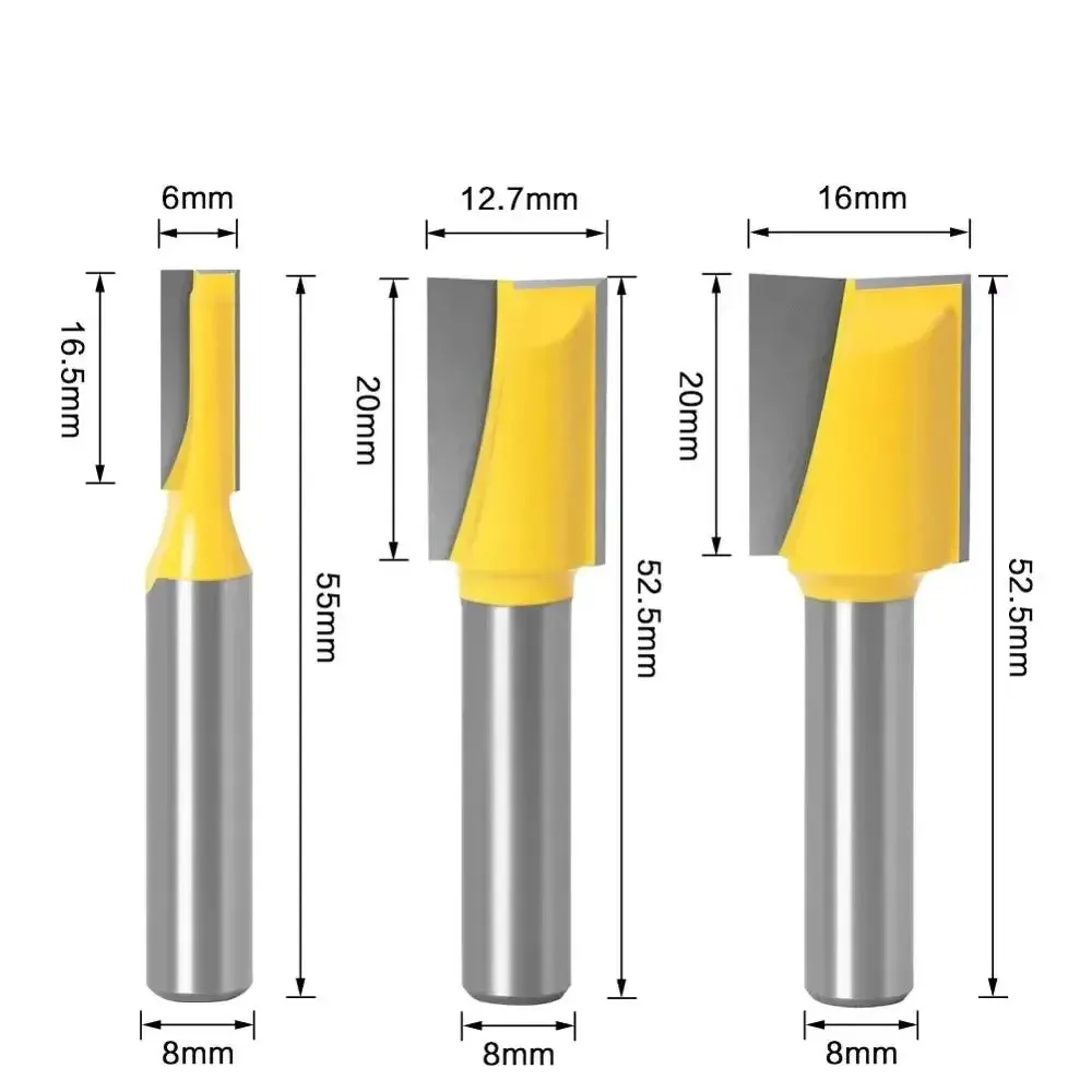 1PC 8MM Shank Milling Cutter Wood Carving Cleaning Bottom Engraving Bit Solid Carbide Router Bit Woodworking Tools Endmill