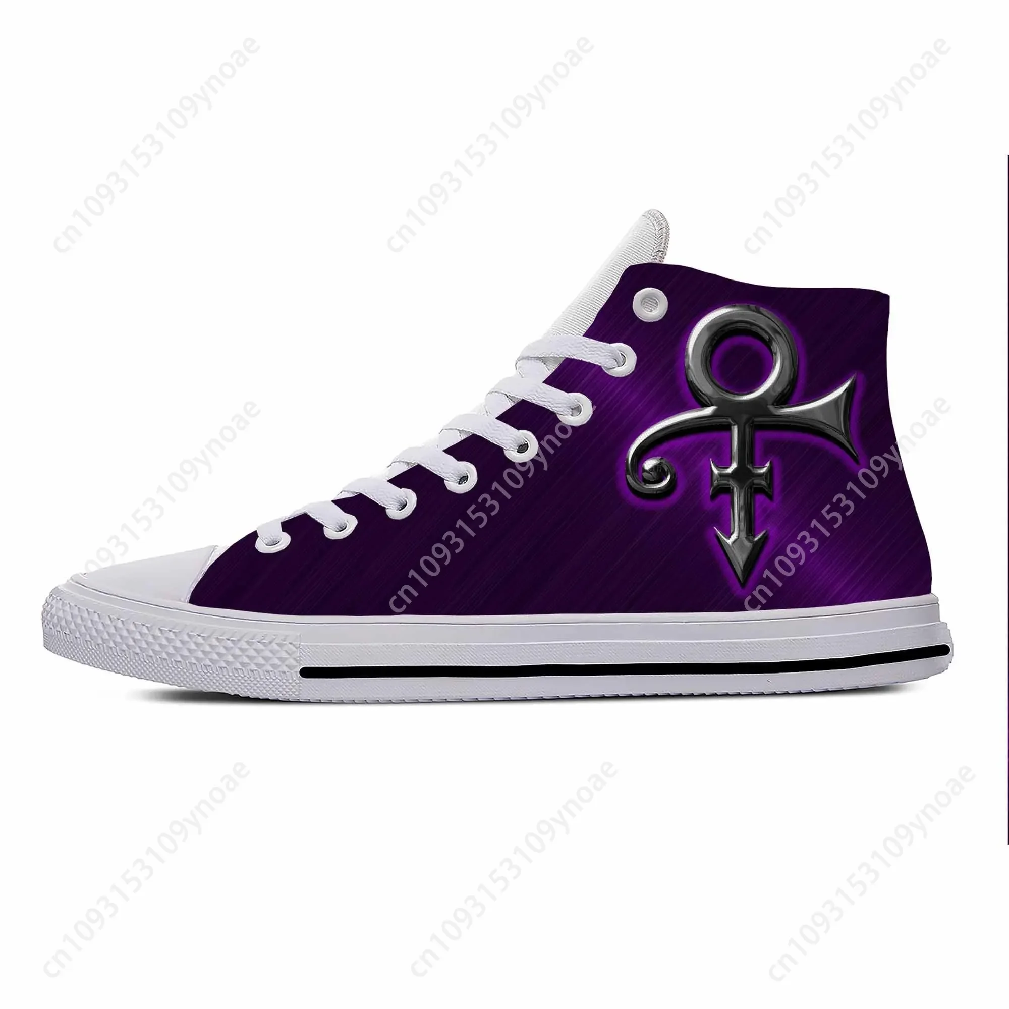 

Singer Prince Symbol Rogers Nelson Purple Rain Casual Cloth Shoes High Top Lightweight Breathable 3D Print Men Women Sneakers