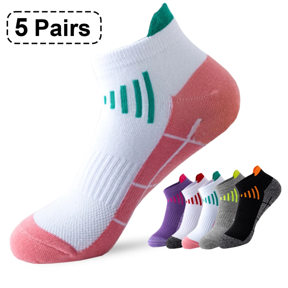 5 Pairs Women Sport Socks Athletic Cycling Socks Breathable Outdoor Basketball Fitness Running Socks For Men And Men Ankle Socks