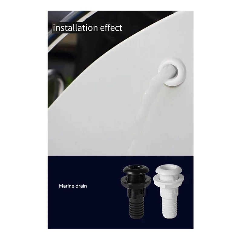 

Соединитель сквозной корпуса морской лодки для шланга 5/8, 3/4, 1 дюйм, трюмный насос для слива лодки, сантехнические фитинги, простая установка, белый-A14