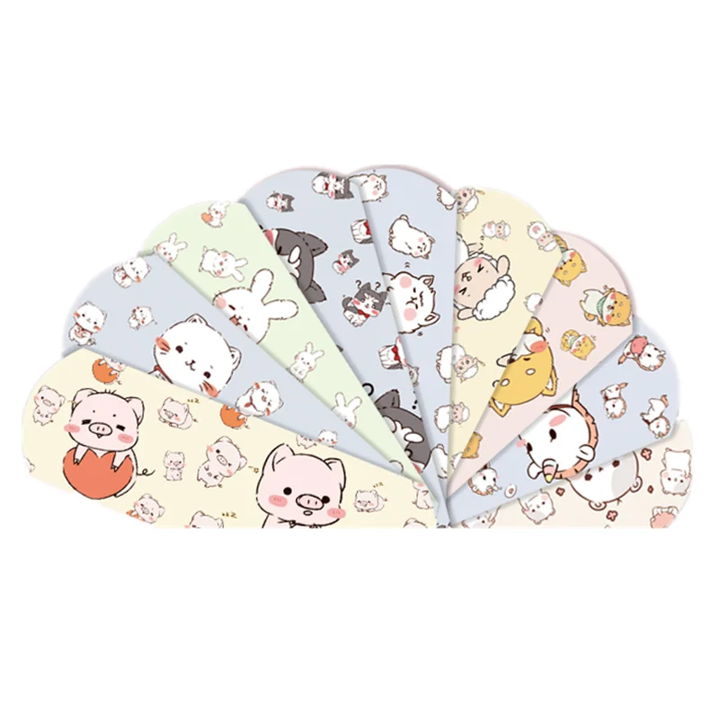 120 ピース/セット漫画バンドエイドラウンドワクチン接種皮膚創傷包帯パッチ子供用石膏応急処置絆創膏キット