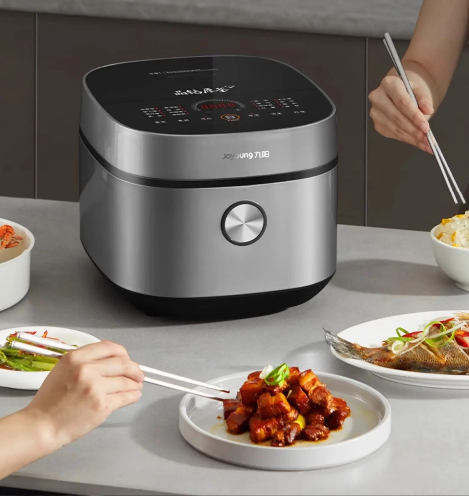 طباخ الأرز المنزلي 4L متعدد الوظائف 2-3 أشخاص قدر الضغط الكهربائي الذكي قدر الضغط الكهربائي آلة الطبخ