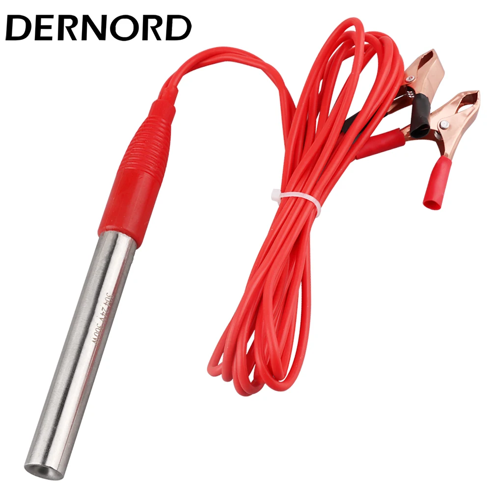 DERNORD DC 12V 24V Cartridge Immersion Heater Element with Alligator Clip Portable Car Camper Water Heater