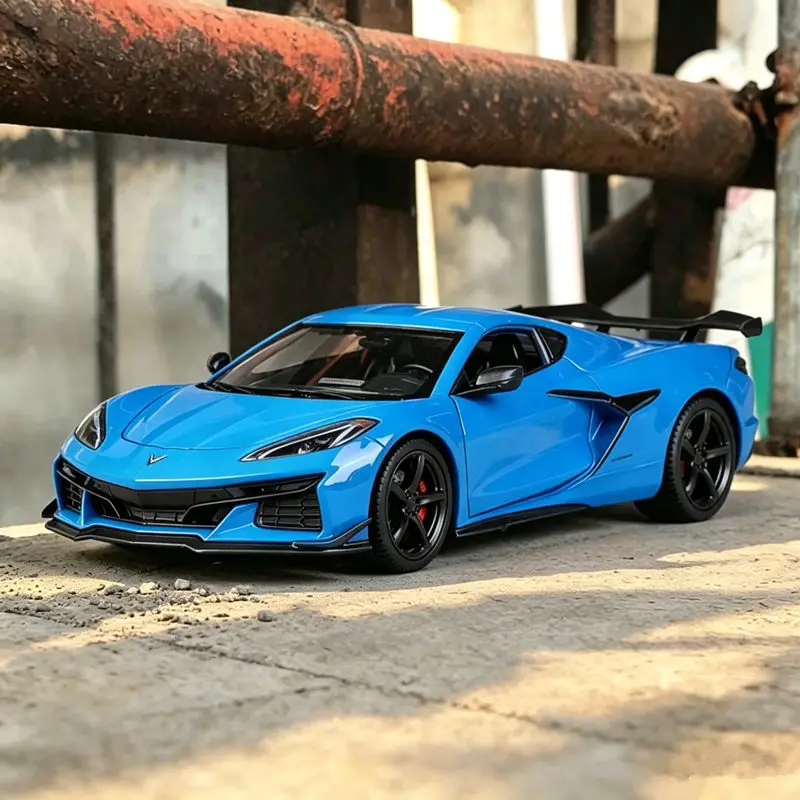 Welly 1:24 Chevrolet Corvette Z06 2023 Legierung Sportwagen Modell Druckguss Metall Rennfahrzeug Auto Modell Hochdetailliert Kindergeschenk