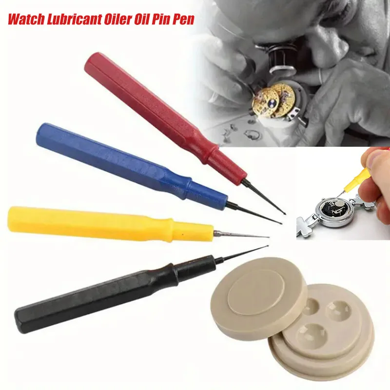4-in-1 Set  Watch Lubricant Oiler Oil Pin Pen Watch Part Lubricating Applying Repair Maintenance Tool Lubricant Applicator