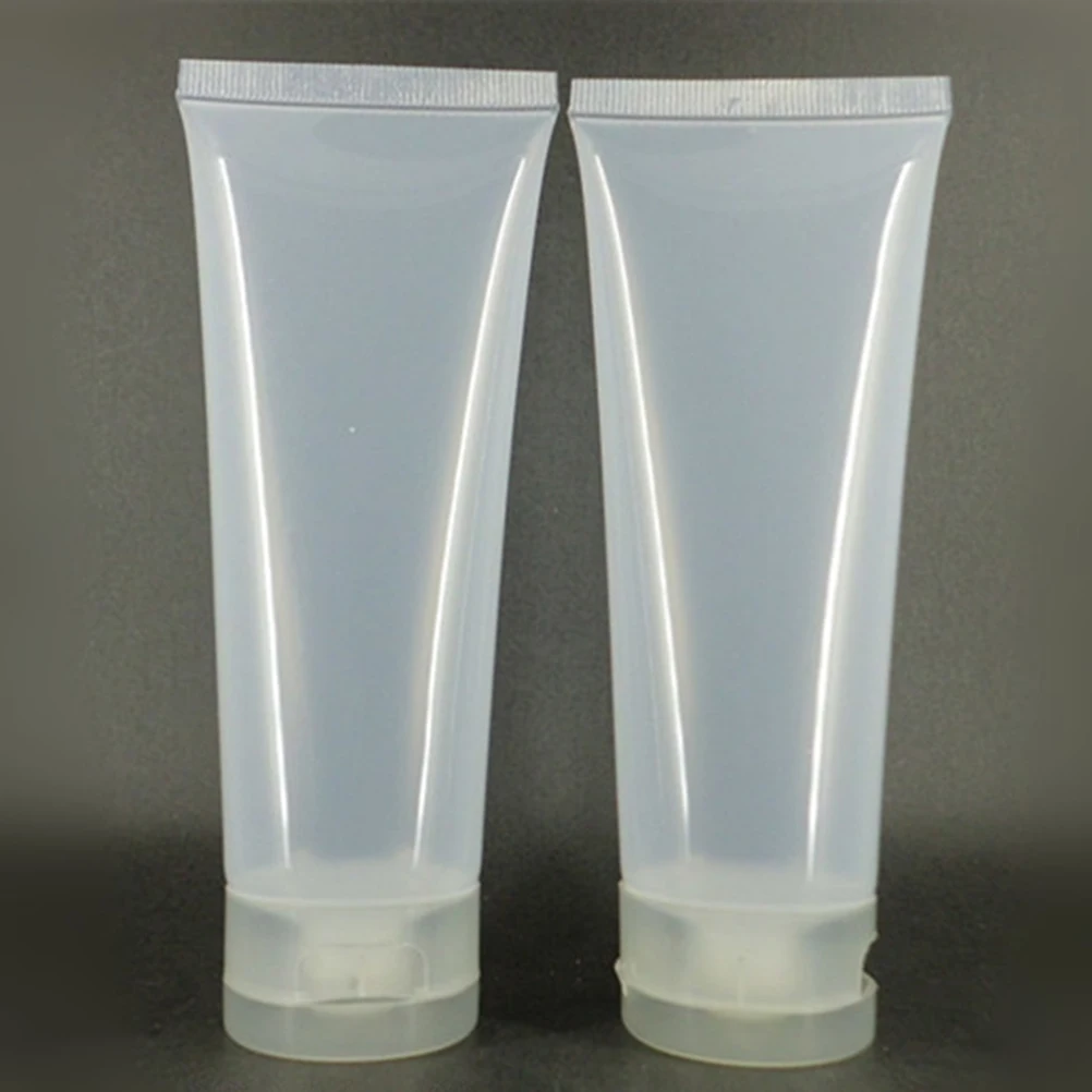 

10pcs Clear Refillable Tubes Travel Bottles Lightweight Portable Squeezable Containers Reusable Plastic Shampoo Shower Gel