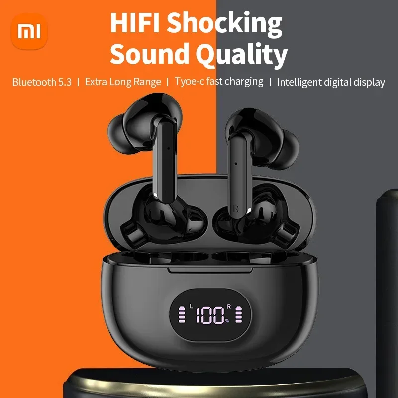 Xiaomi Wireless Earphones Bluetooth Headphones LED Display Touch Control Deep Bass Music Sport Earbuds with Microphone Headset