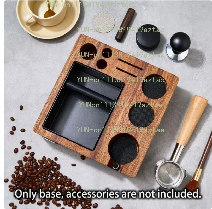 Coffee Tamper/Storage Seat | Wooden Base with Fabric Mat