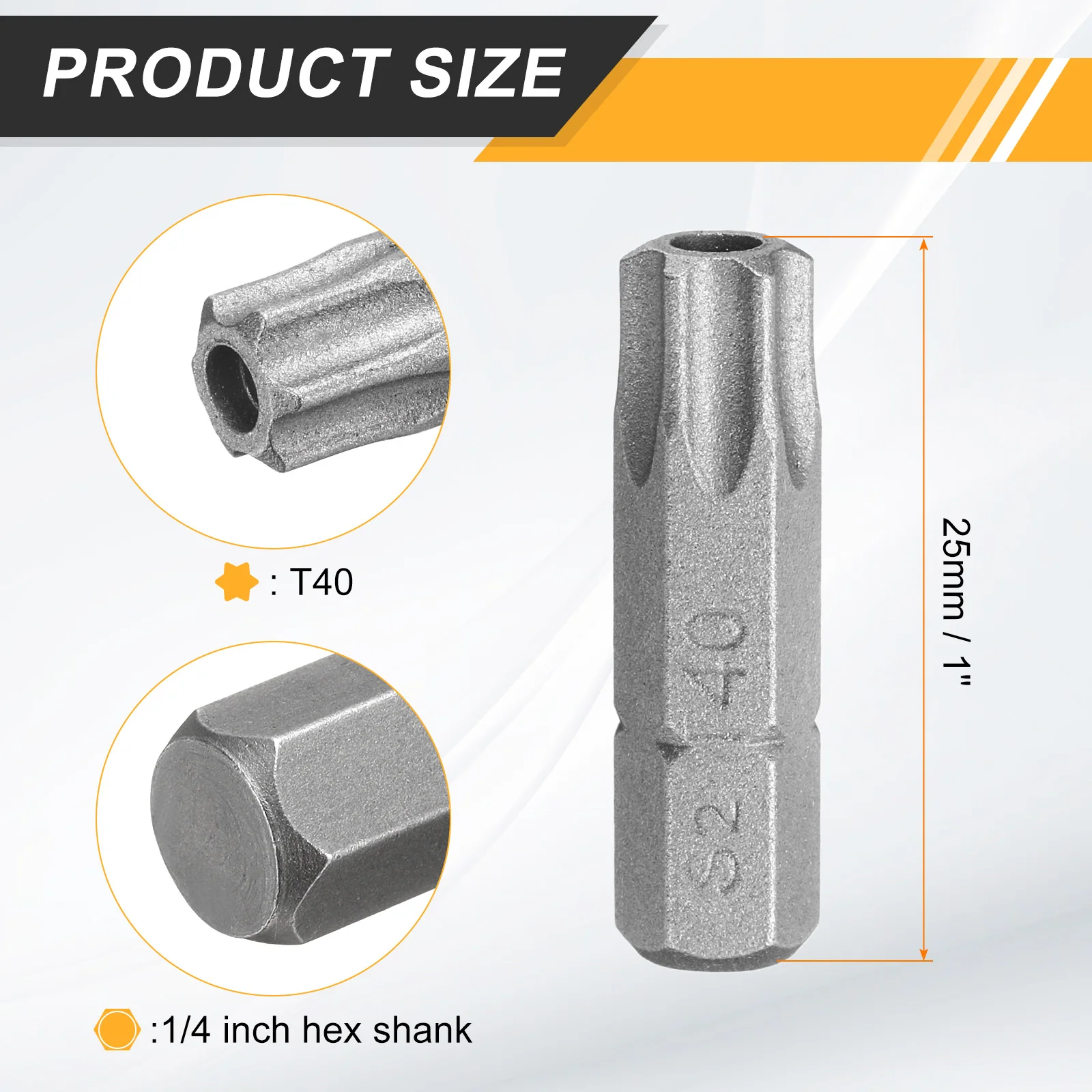 2/5/10 stuks T6 T8 T10 T15 T20 T25 T27 T30 T40 Torx schroevendraaierbits 1/4" zeskant schacht 25mm S2 sterkop zeskant beveiligde schroevendraaierbits