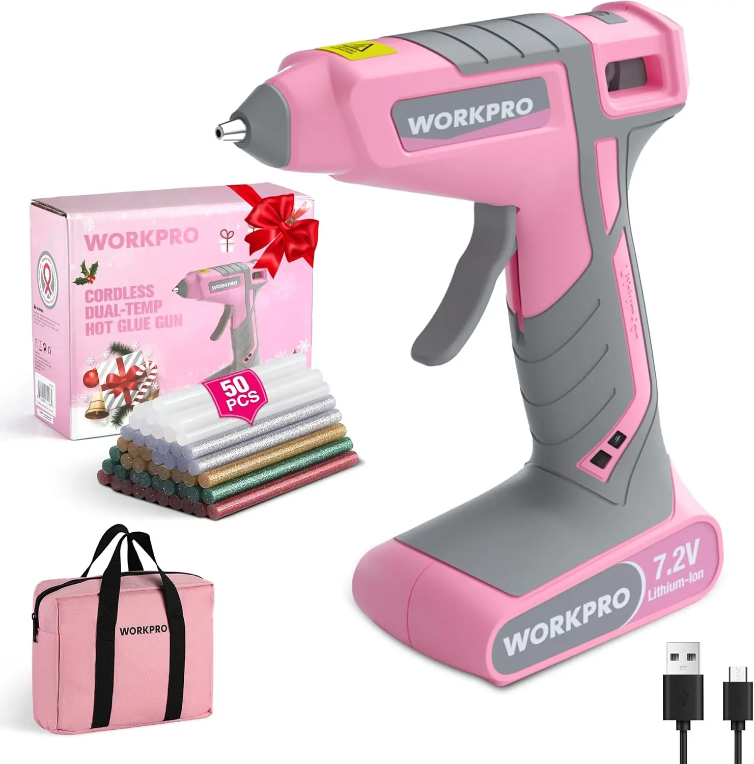 

Беспроводной термоклеевой пистолет с 50 разноцветными стержнями, двухтемпературный, перезаряжаемый через Type-C, для поделок и рукоделия