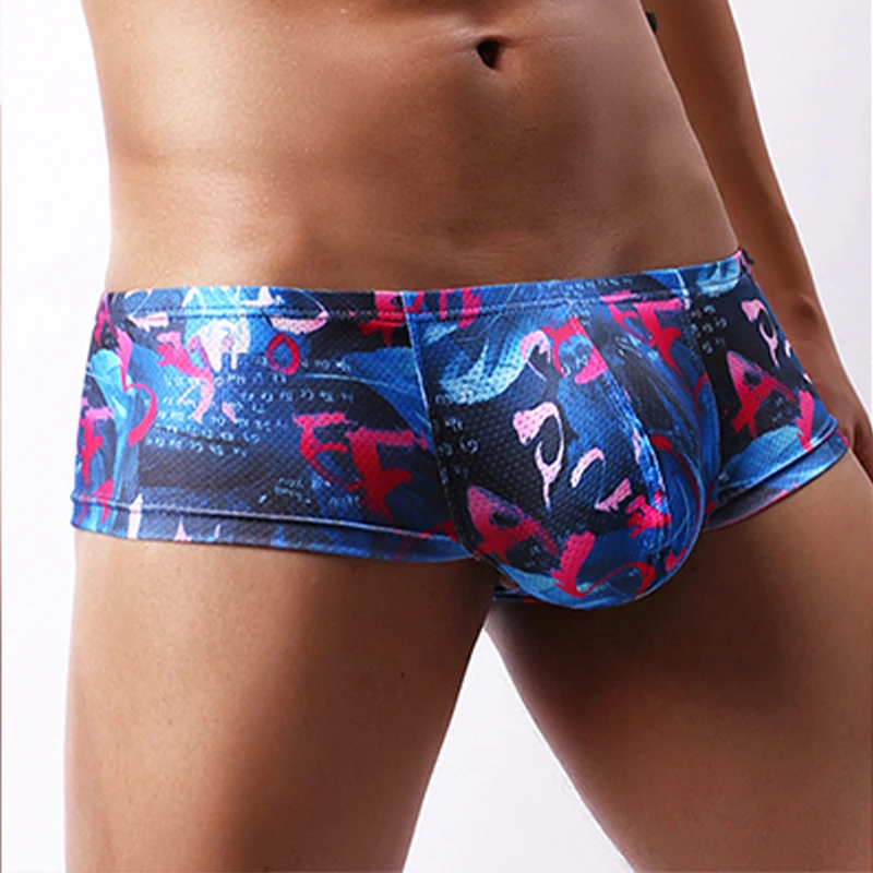 

New Men Underwear Boxer Shorts Homme EUR Size Printed Panties Male Breathable U Convex Pouch Underpants Cueca Calzoncillo M-XXL