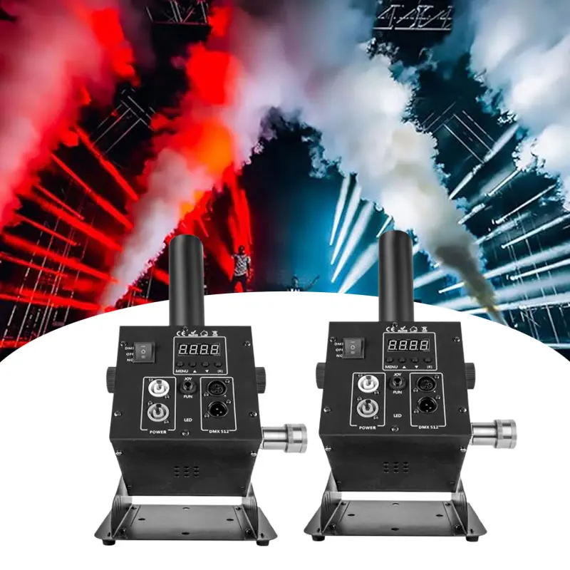 

2pcs LED CO2 Jet Machine DMX512 Control Angle Adjuatble CO2 Cannon Stage Special Effect DJ Disco Air Gas Column Fog Machine