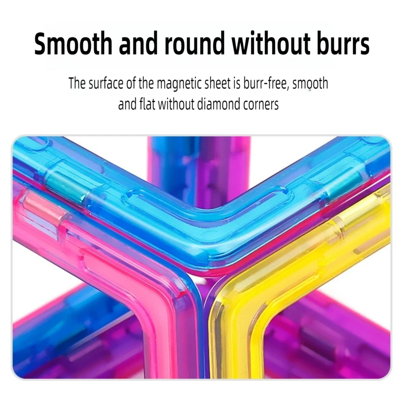 مجموعة منشئ مصمم مغناطيسي متوسط الحجم كتل مغناطيسية نموذج بناء ألعاب بلاط مغناطيسي ألعاب تعليمية للأطفال #4