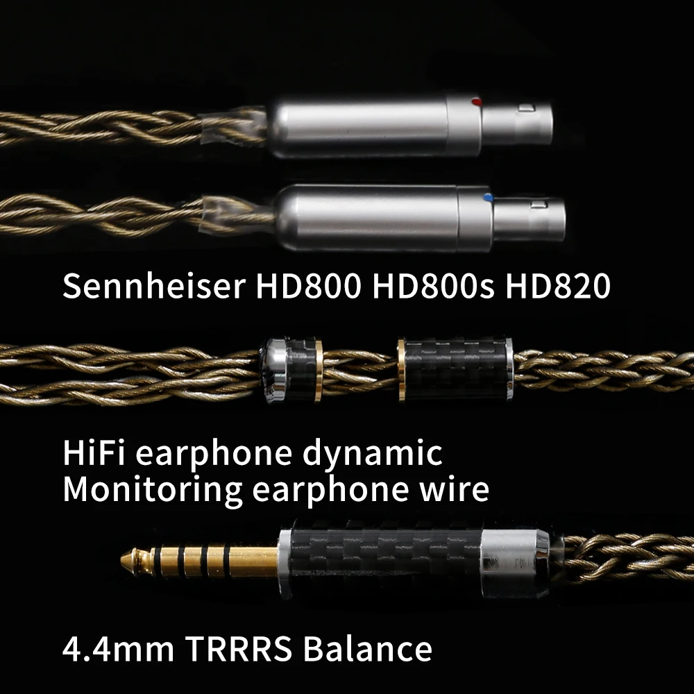 SYRNARN 6N Single Crystal Copper Headphone Cable for Sennheiser HD800s/820 HD820s/800 Dharma D1000 2m 3m Upgrade Balanced Cable