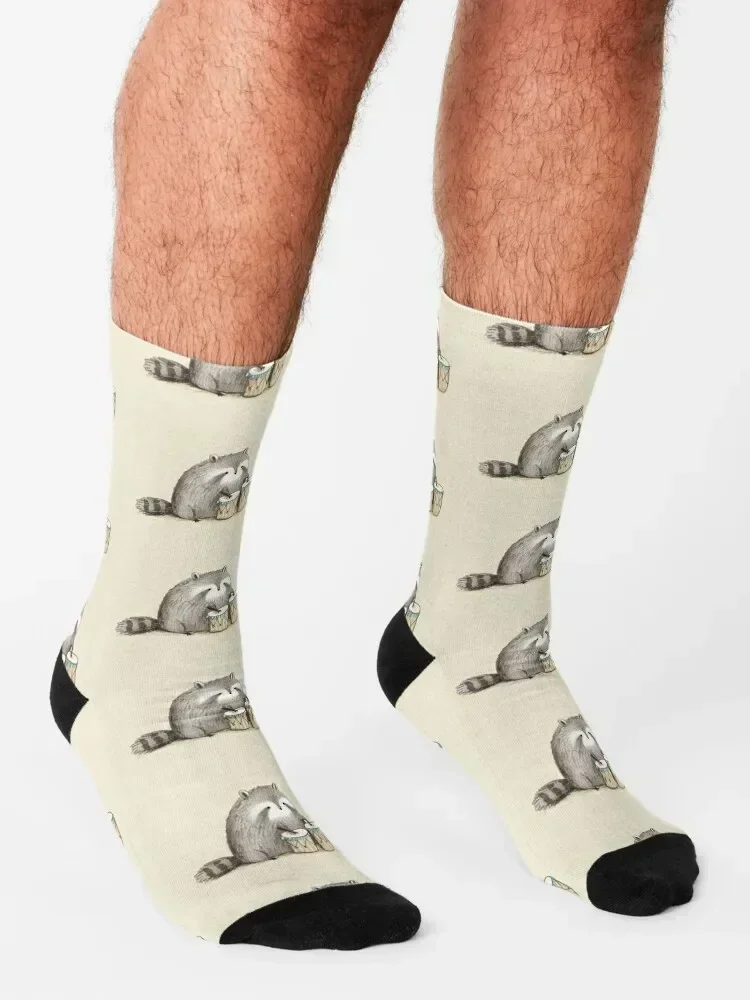 Raccoon on Bongos Calcetines regalo de Navidad anime Calcetines Hombre Mujer