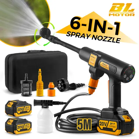 200Bar 브러시리스 무선 고압 세척기 건 자동차 정원 청소용 6-In-1 전기 분무기, Makita 18V 배터리에 적합 Best5