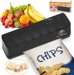 Bag Sealer, Mini 3000mAh Rechargeable Portable Food Saver Sealer with 5 Sealing Gear & 4.7