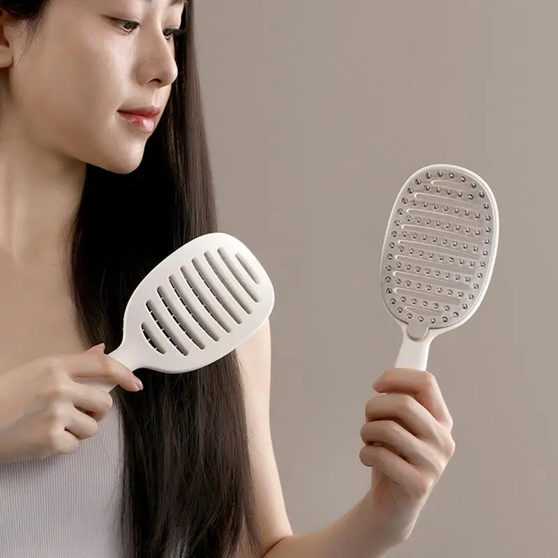 Vented Hairbrush Vented Detangling แปรงผมแปรงพายสําหรับเป่าแห้ง Vented Paddle แปรงแปรงผมโค้งสําหรับเปียกสั้น