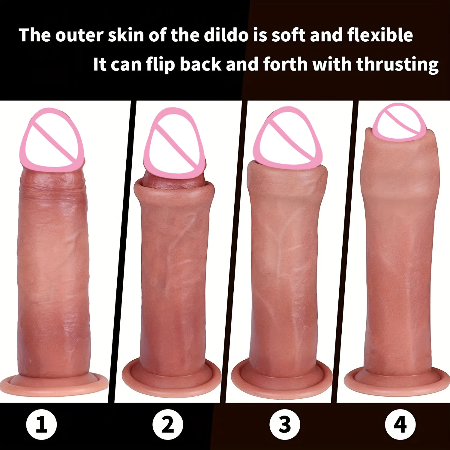 Realistic Dildo Soft Sliding Foreskin Penis Real Veins Big Dildos Thick Cock Anal Adult Toys for Men Women Silicone Masturbation