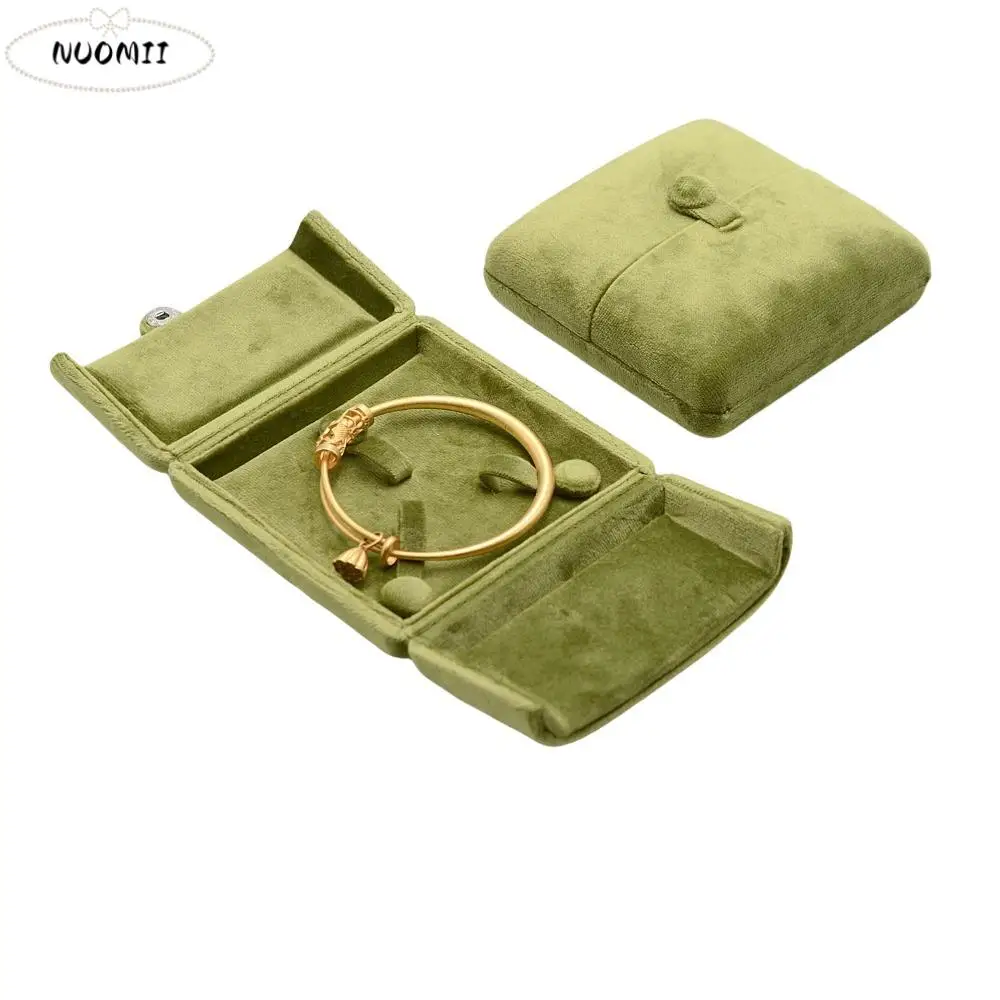 

Solid Color Velvet Jewelry Box Luxury Double Door Ring Bearer Box Organizer Vintage Bracelet Case Ring/necklace/bracelet Storage