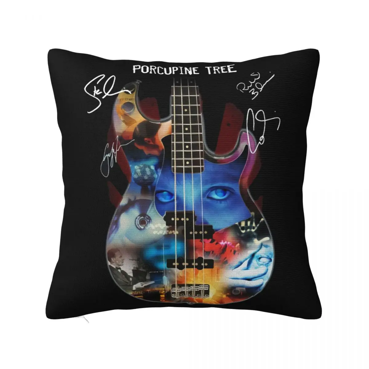 Porcupine Tree Rock Band Guitar Signature Men Women Black T Funny Birthd Pure Leisure Humor Swag Man Pillow Case