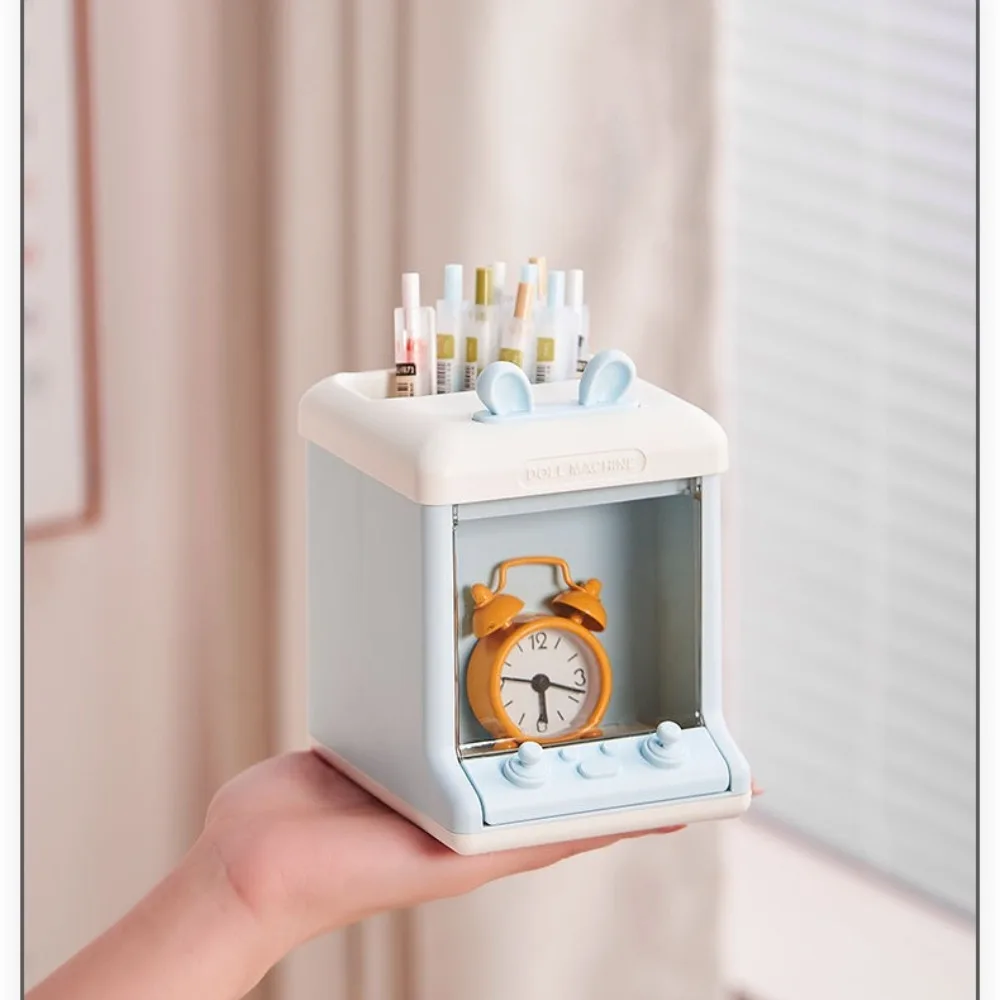 Creative Cartoon Multi Grid Penholder Multifunctional Storage Box Brush Holder Storage Container Desktop Ornament Pencilcase