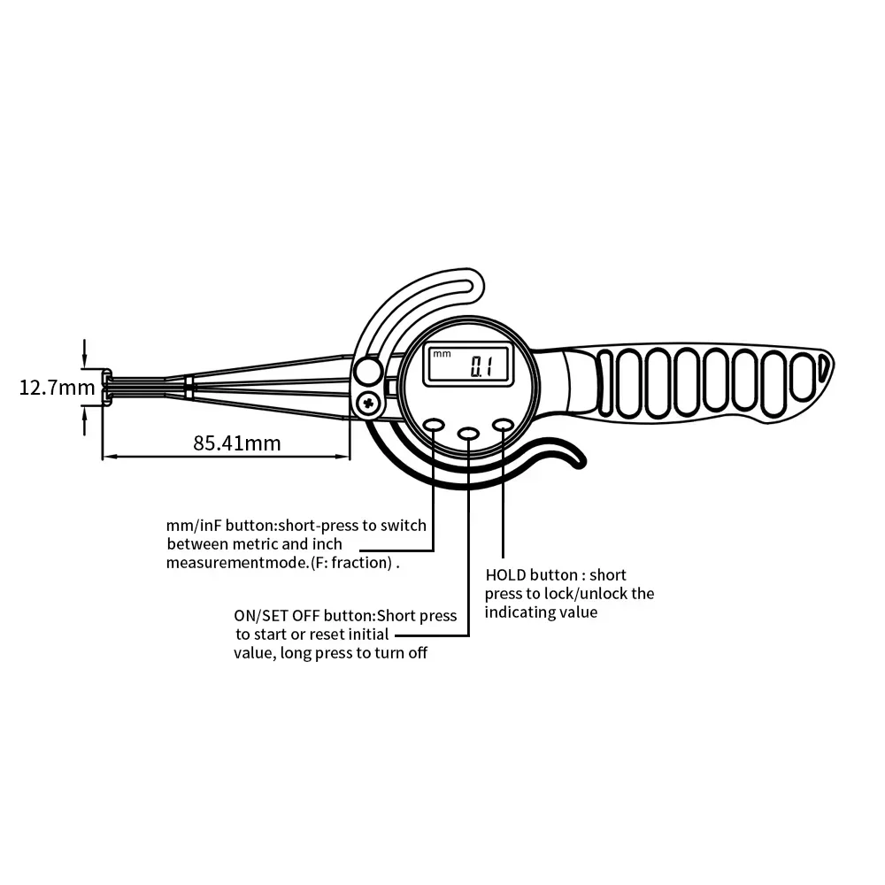 SHAHE Digital Inside Outside Caliper Gauge Fraction/mm/in Inside Digital Caliper Gauge For Woodworking