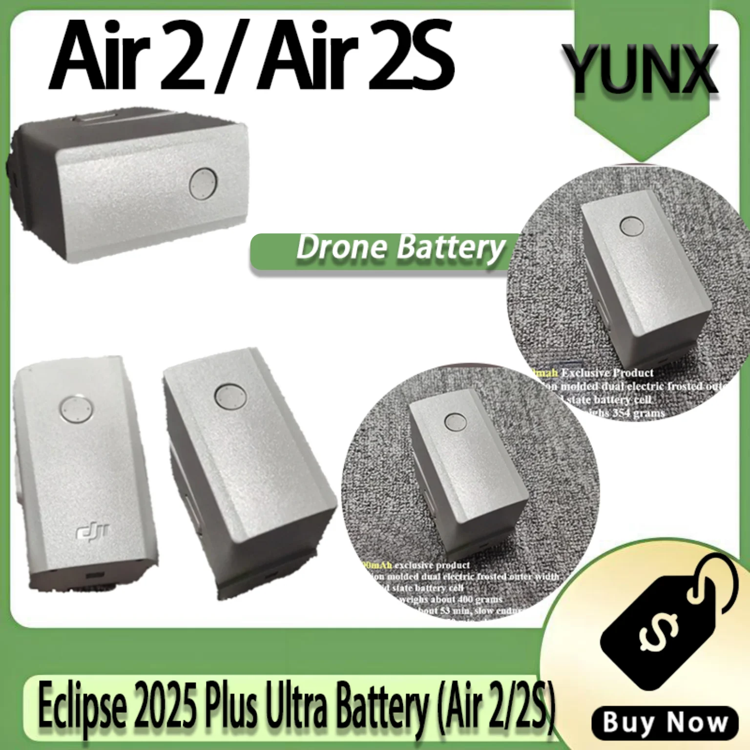 Aether 2025 Prime Cell Line Extended Power Kit High-Capacity Energy Unit for DJI Air 2 / Air 2S Multiple Capacity Options 5000mA